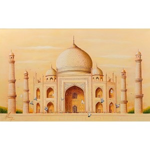 S. A. Noory, 30 x 48 Inch, Acrylic on Canvas, Cityscape Painting, AC-SAN-257